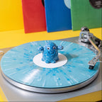 Blue splatter Vinyl Ghost collectible figure for record players