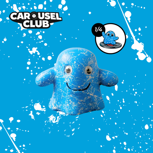 Blue splatter Vinyl Ghost collectible figure for record players