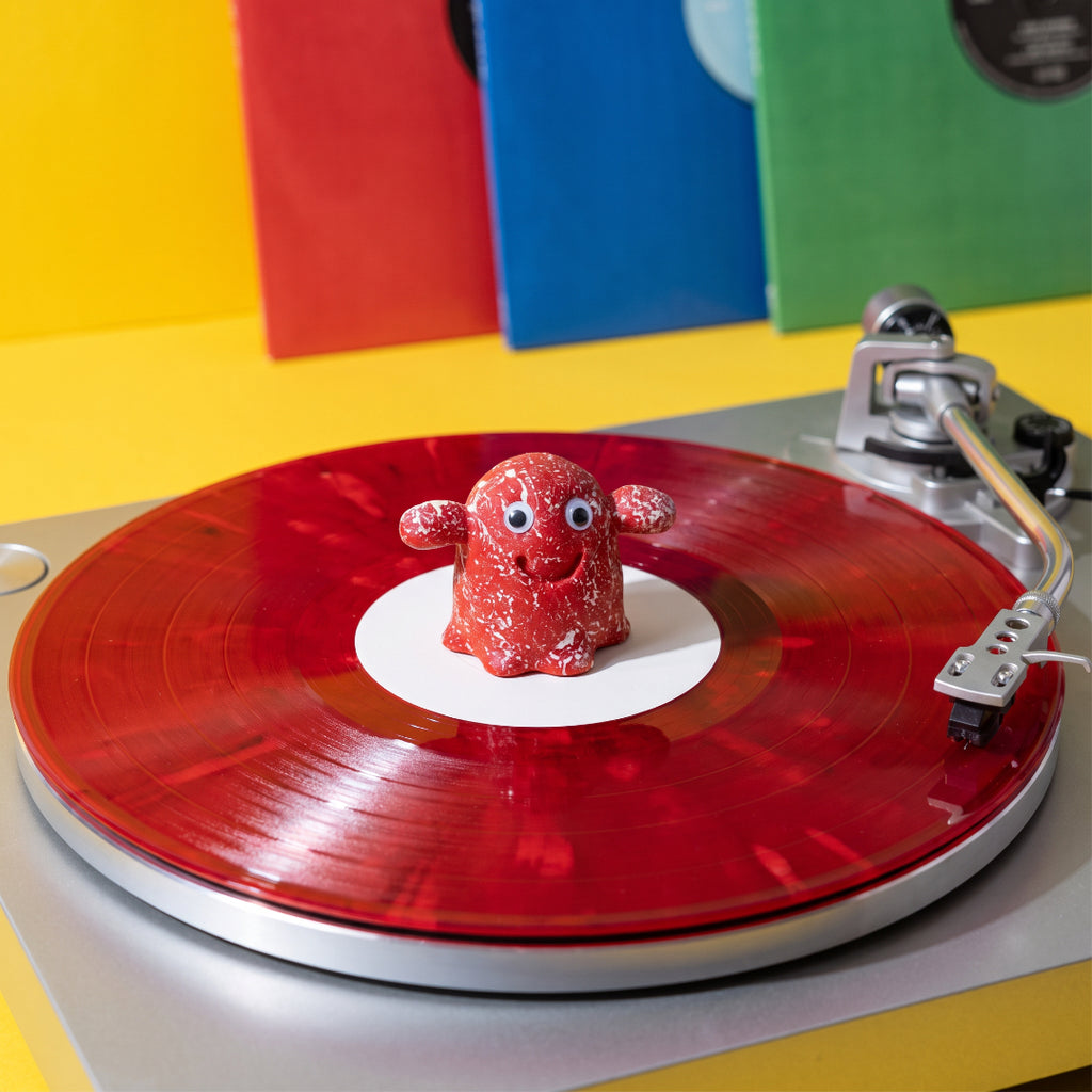 Red splatter Vinyl Ghost collectible figure for record players