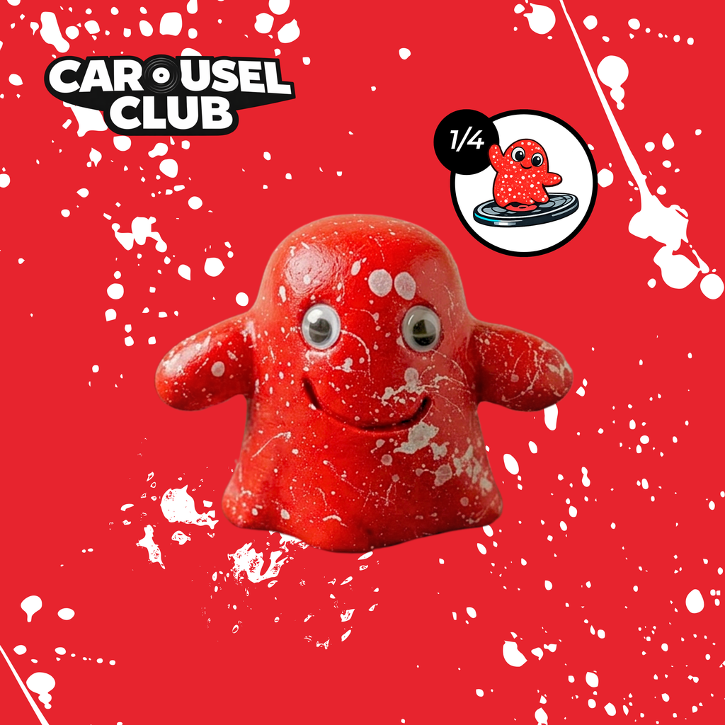 Red splatter Vinyl Ghost collectible figure for record players