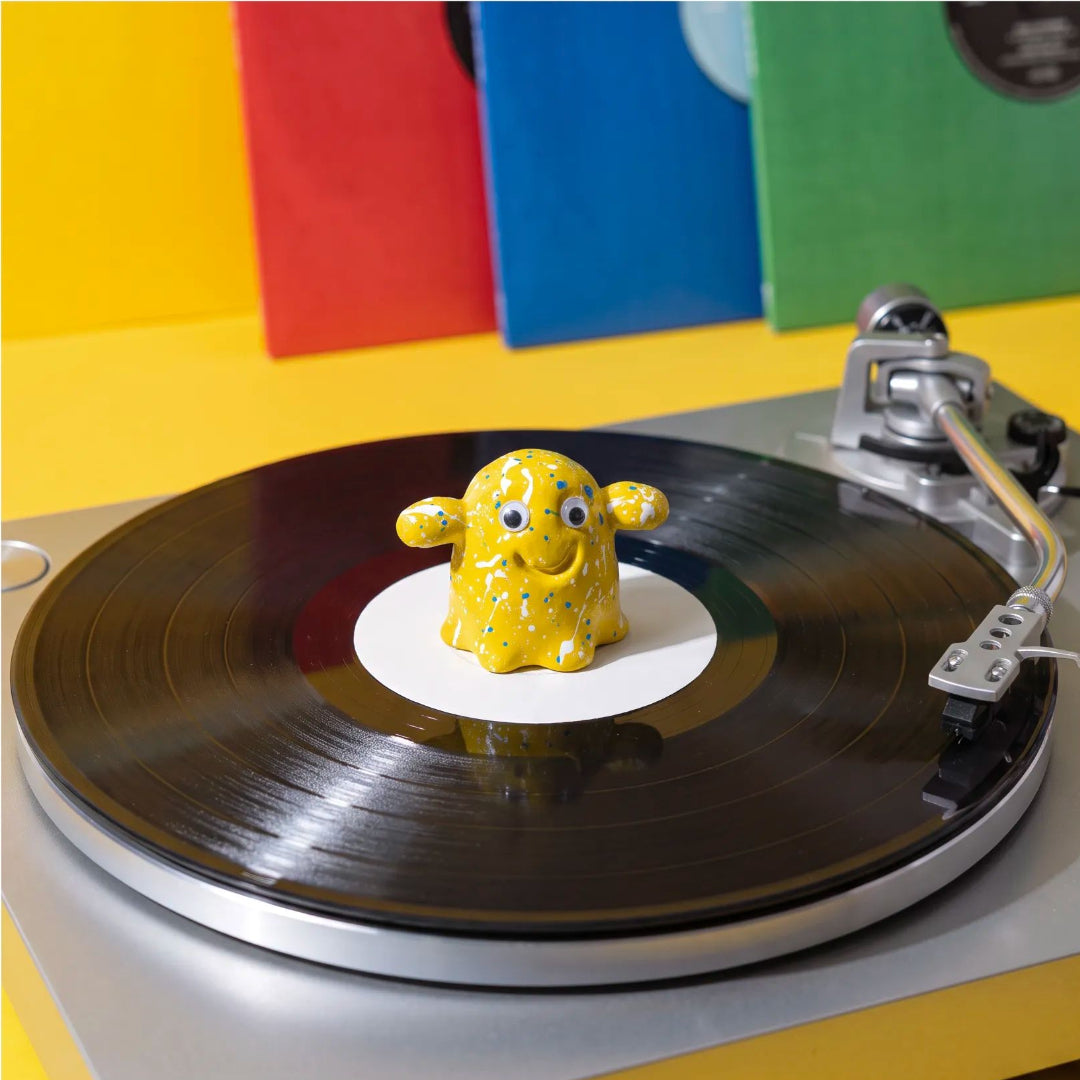 Yellow splatter Vinyl Ghost collectible figure for record players